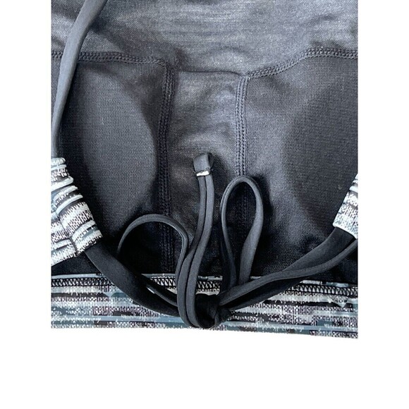 TYR Sports Bra Swim Top Tie Open Back Gray Blue Black Marled Size Small SAMPLE - Picture 6 of 9